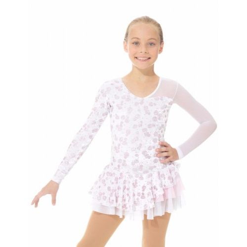 pink ruffle figure skating dress Sharene Designs Light Pink Figure Skating Dress Size Girl Medium