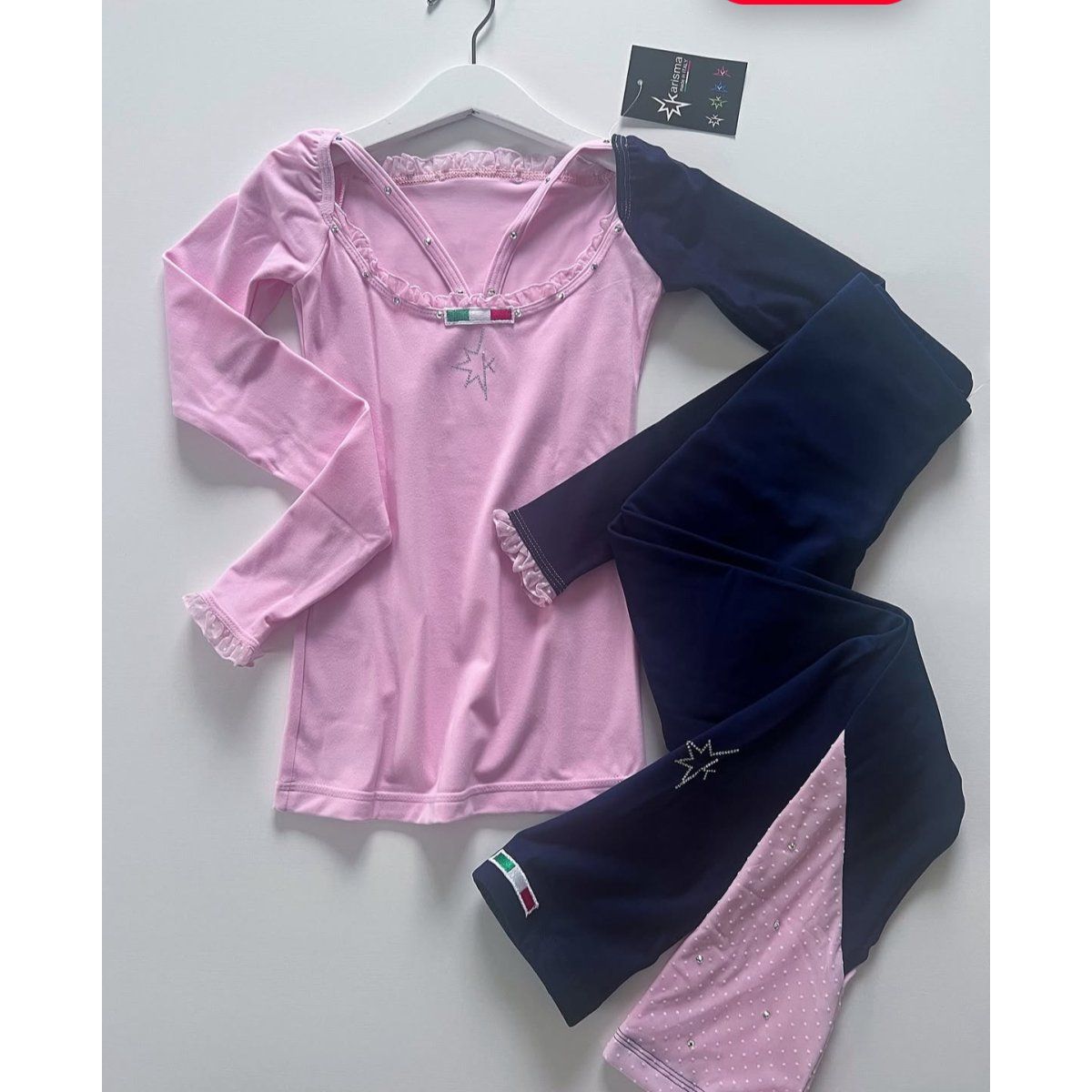 10th Style pants Navy & Easy Pink - Tinas Figure Skating Shop