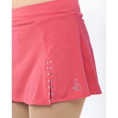 304 Sagester Kjol m Swarovski Korall - Tinas Figure Skating Shop