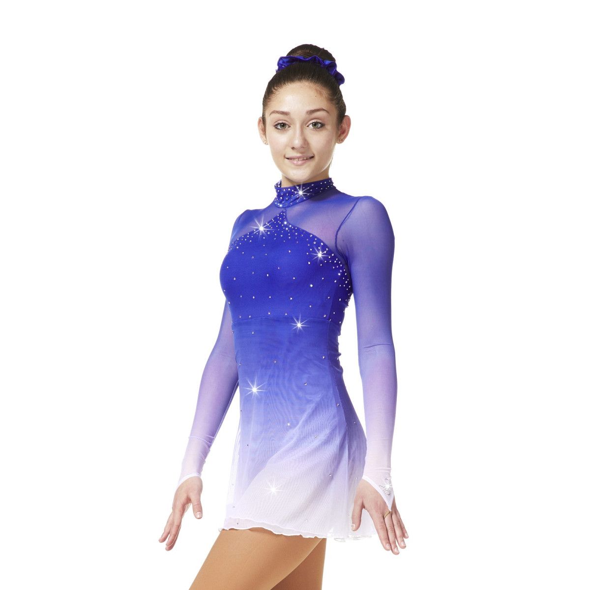 blue and white figure skating dress Blue Velvet Figure Skating Dress – L'école Des Femmes