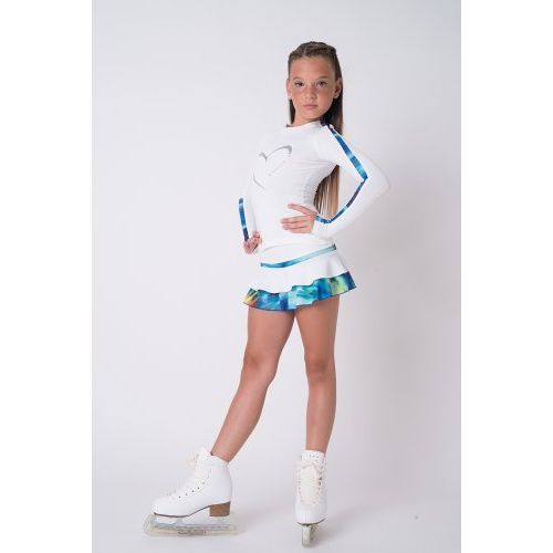 White Thermal Skirt Wild Blue