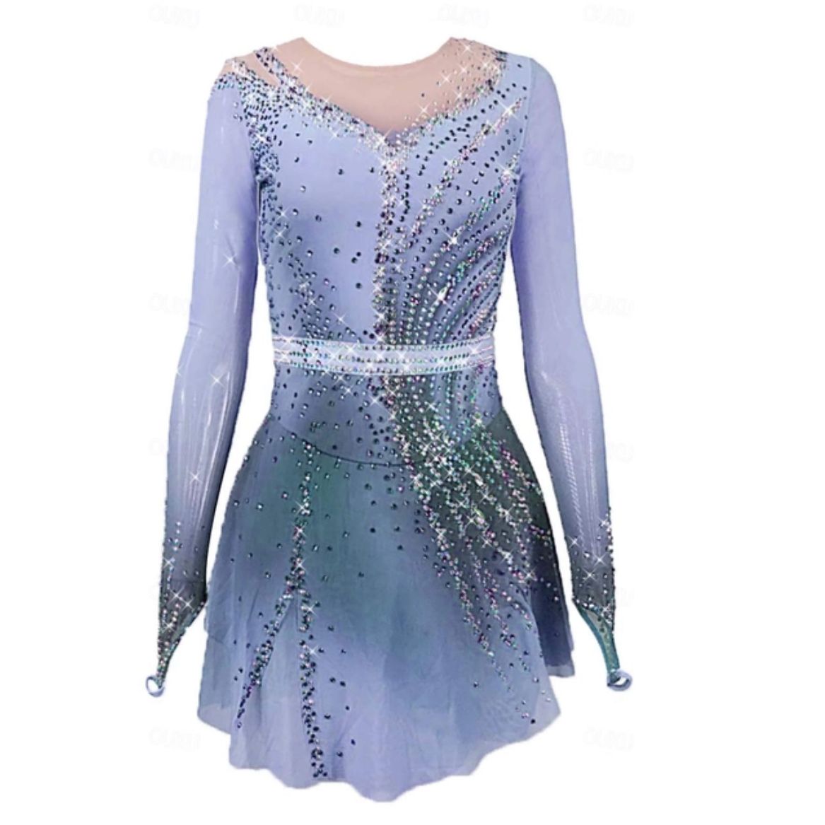 blue figure skating competition dress LH Skate BD2502