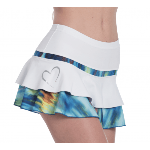 White Thermal Skirt Wild Blue