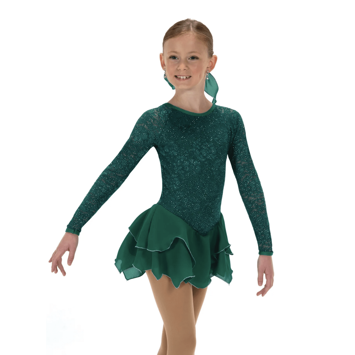 623 Tulpen-Spitzenkleid – Smaragdgrün