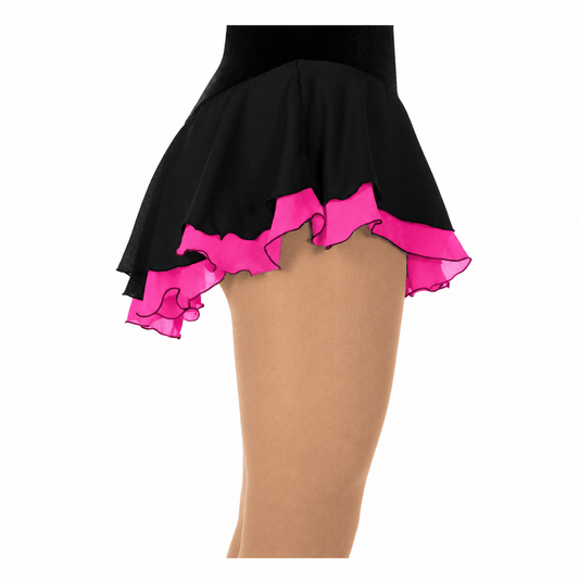 305 Dubbel Georgettekjol – Svart/Posy Pink - Tinas Figure Skating Shop