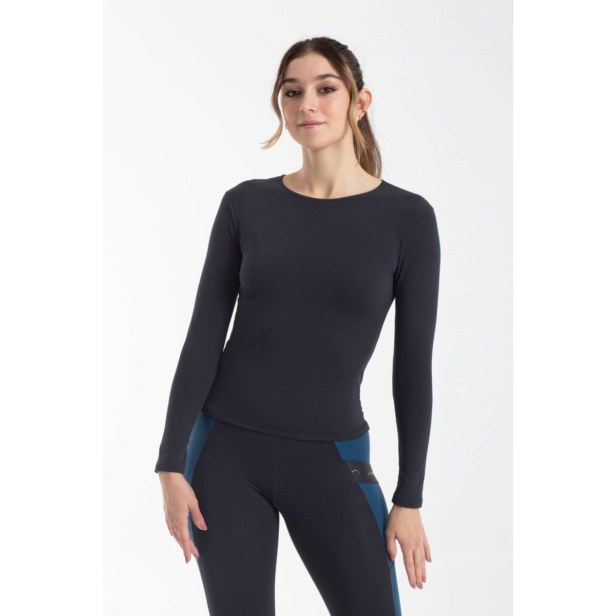 Bony långärmad topp - SVART