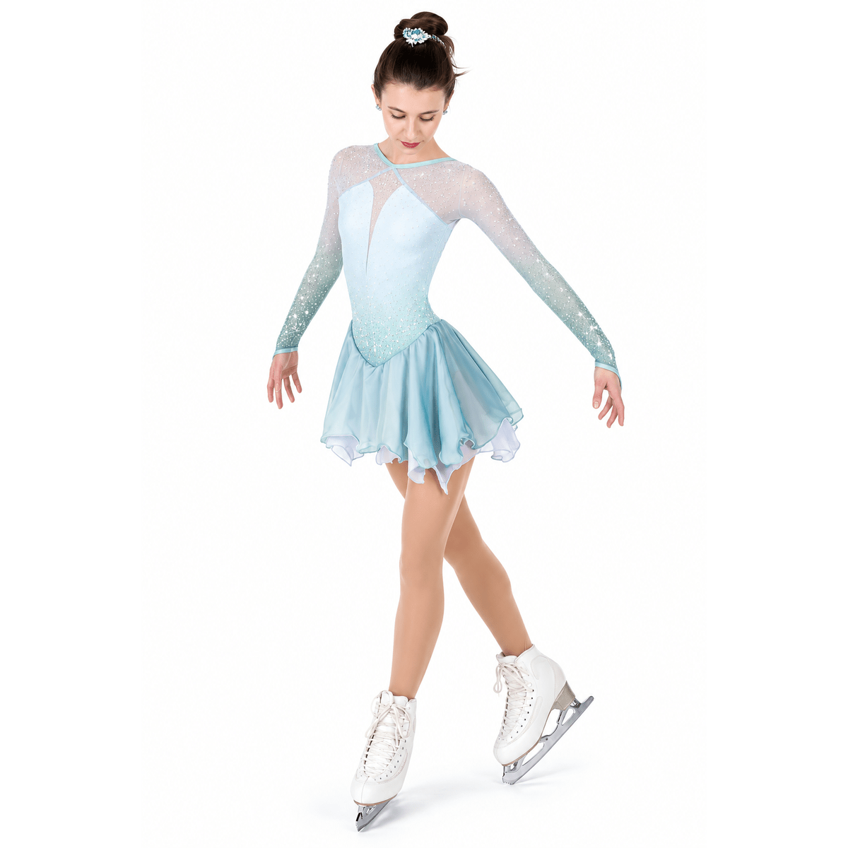 AA024 Twist of Mist Dress - Tinas Figure Skating Shop