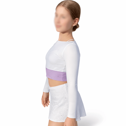 Crop Topp Vit/Pony - Tinas Figure Skating Shop