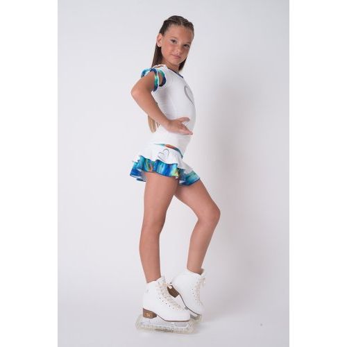 White Thermal Skirt Wild Blue