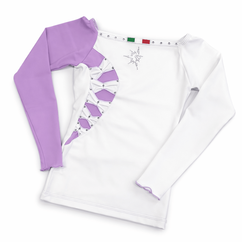 Karisma Rosett Topp Vit/Pony - Tinas Figure Skating Shop