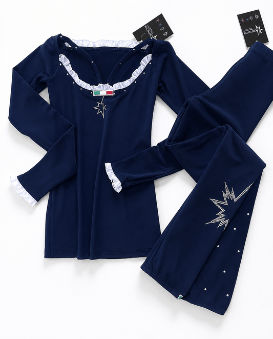 Karisma Titta Topp med krås - Navy - Tinas Figure Skating Shop