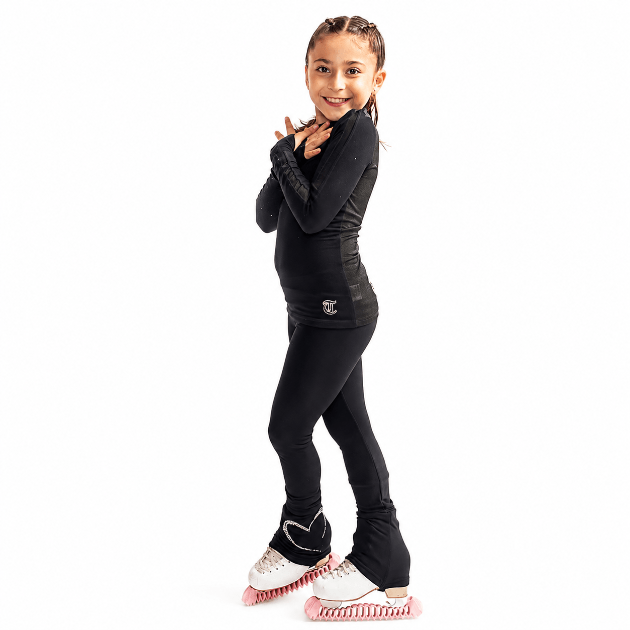 LIGHT THERMAL base leggins black Heart logo - Tinas Figure Skating Shop