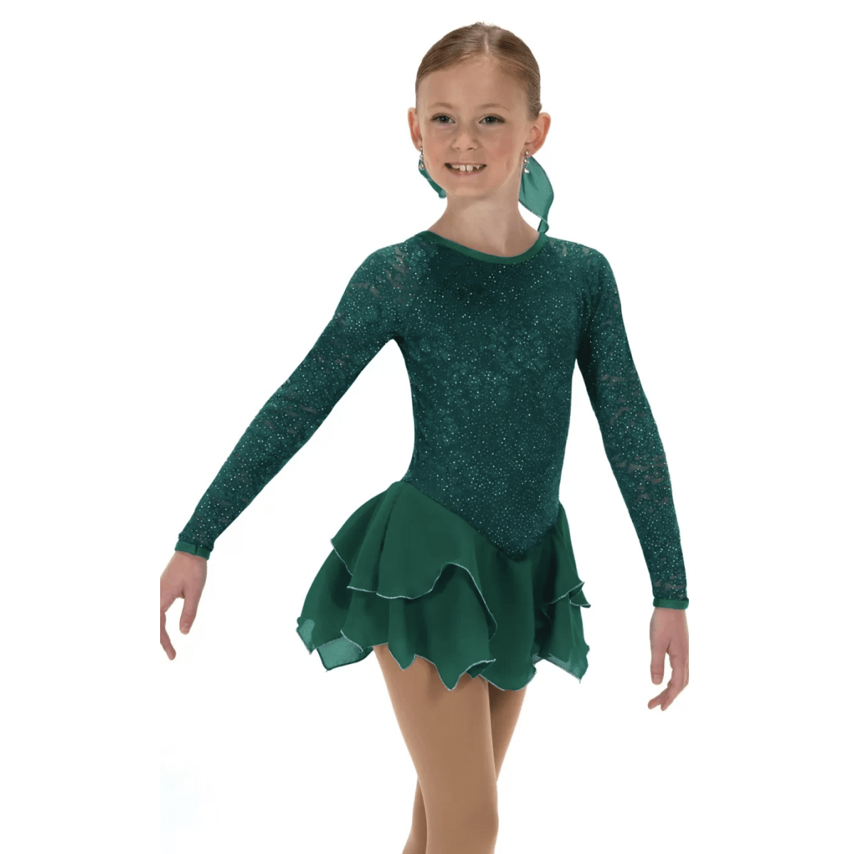 Tulip Lace Dress Emerald