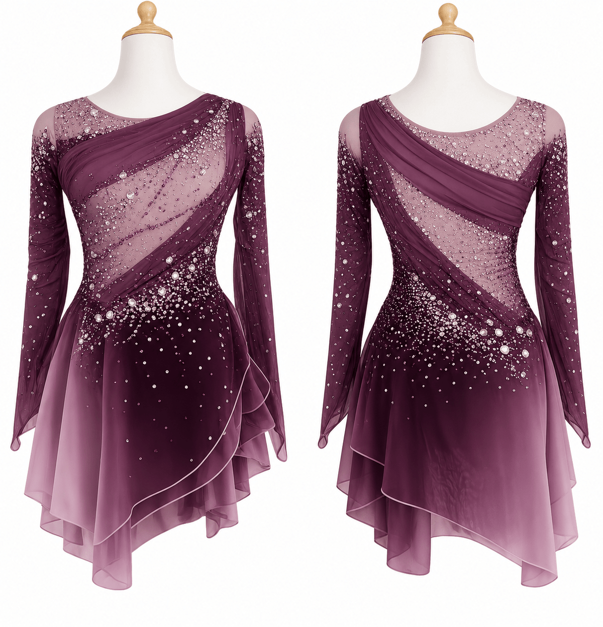 Tiffany Dress - Plum - Tinas Figure Skating Shop