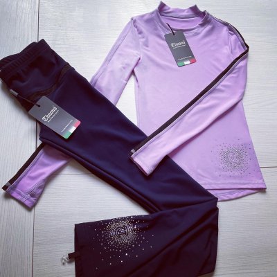 LUXURY New loop trousers col. Blu Navy & black mesh