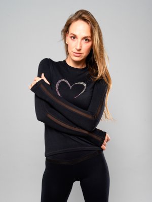 Performance Long Sleeve Shirt Big Crystal Heart